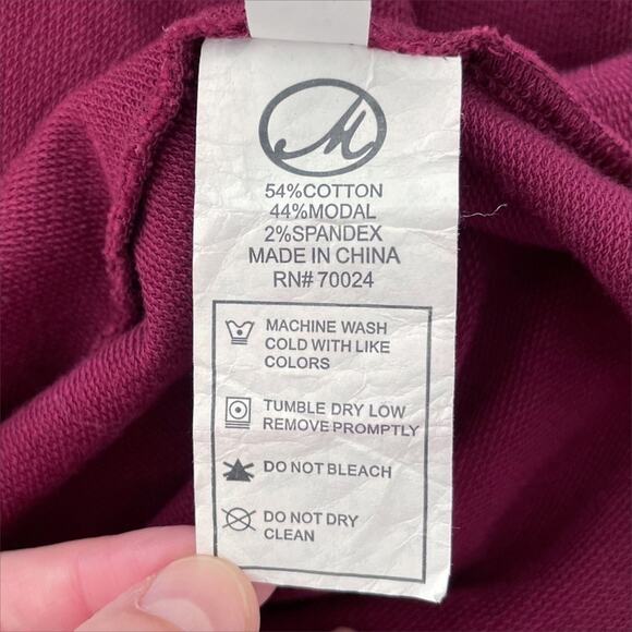 MOD-O-DOC Luxe Burgundy Open Cardigan w/ Elastic Back Size XS - Picture 7 of 7